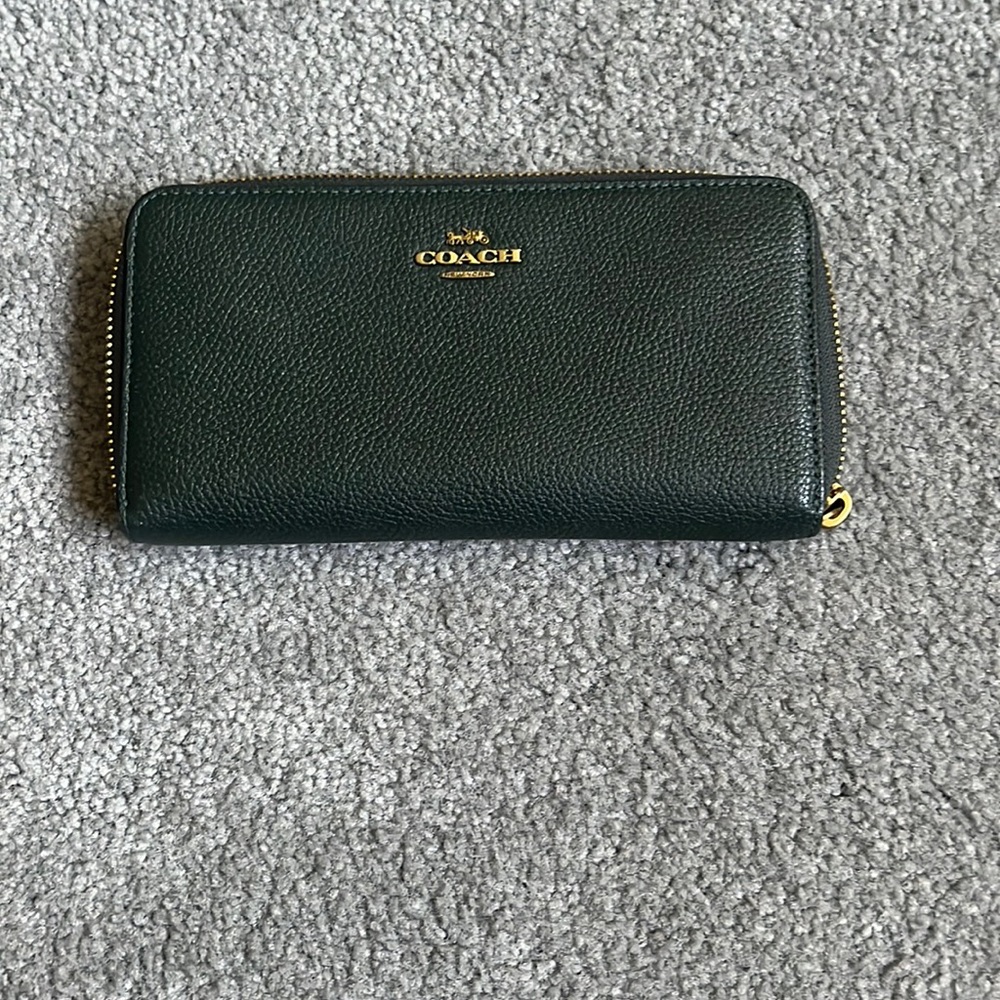 Coach dark green wallet